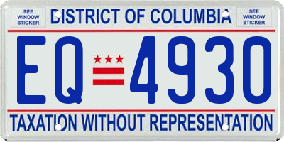 DC license plate EQ4930