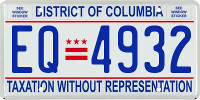 DC license plate EQ4932