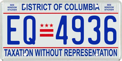 DC license plate EQ4936