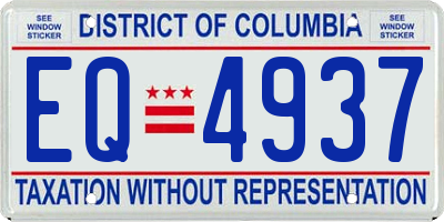 DC license plate EQ4937