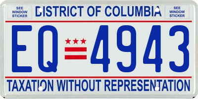 DC license plate EQ4943