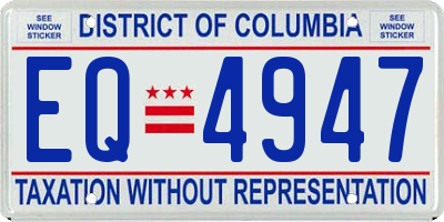 DC license plate EQ4947