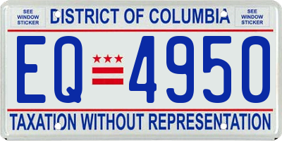 DC license plate EQ4950