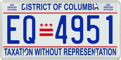 DC license plate EQ4951