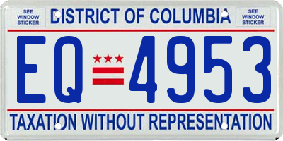 DC license plate EQ4953