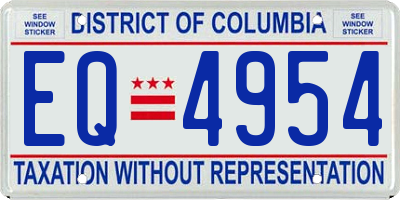 DC license plate EQ4954