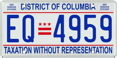 DC license plate EQ4959