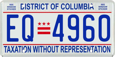 DC license plate EQ4960
