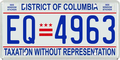 DC license plate EQ4963