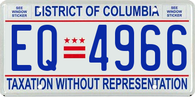 DC license plate EQ4966