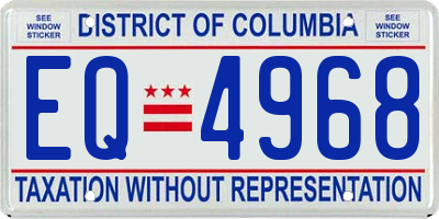 DC license plate EQ4968