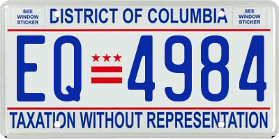 DC license plate EQ4984