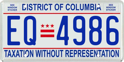 DC license plate EQ4986