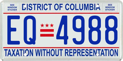 DC license plate EQ4988