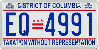 DC license plate EQ4991