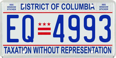 DC license plate EQ4993