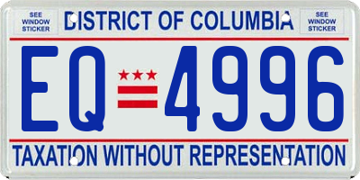 DC license plate EQ4996