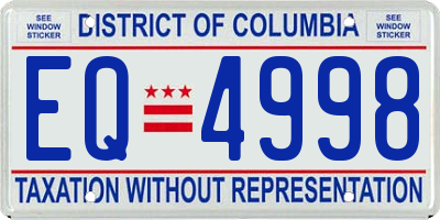 DC license plate EQ4998