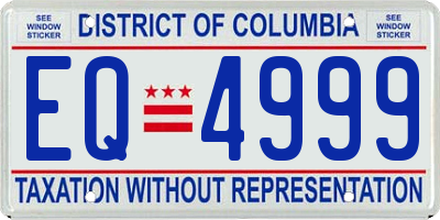 DC license plate EQ4999