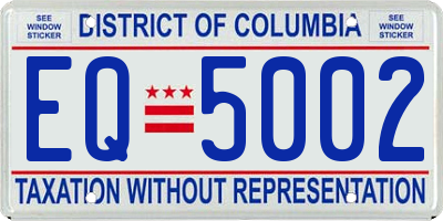 DC license plate EQ5002