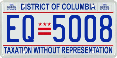 DC license plate EQ5008