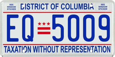 DC license plate EQ5009