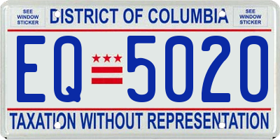 DC license plate EQ5020