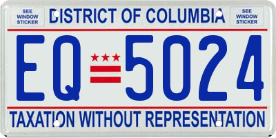 DC license plate EQ5024