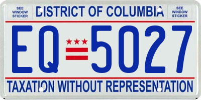 DC license plate EQ5027
