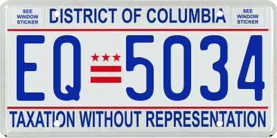 DC license plate EQ5034