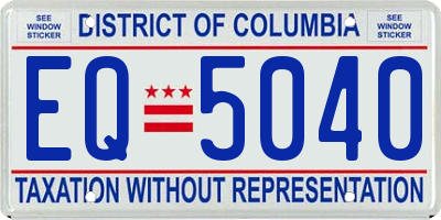 DC license plate EQ5040
