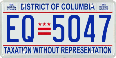 DC license plate EQ5047