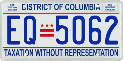 DC license plate EQ5062