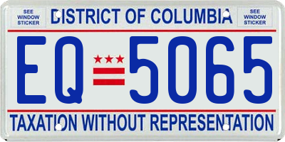 DC license plate EQ5065