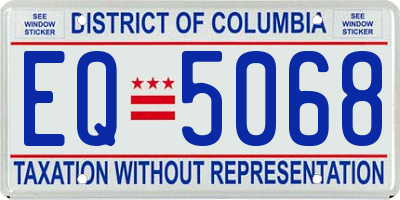 DC license plate EQ5068