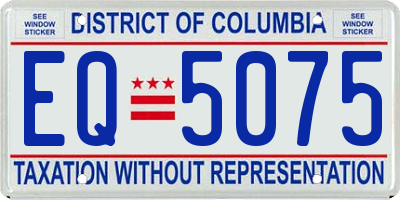 DC license plate EQ5075