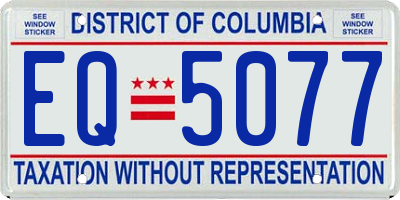 DC license plate EQ5077
