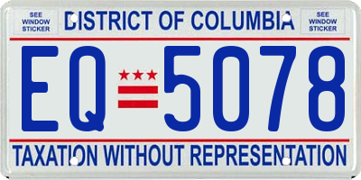 DC license plate EQ5078