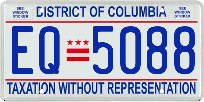 DC license plate EQ5088