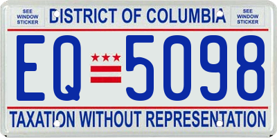 DC license plate EQ5098