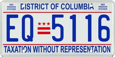 DC license plate EQ5116