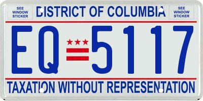 DC license plate EQ5117