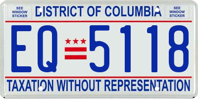 DC license plate EQ5118