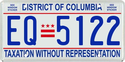 DC license plate EQ5122