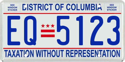 DC license plate EQ5123