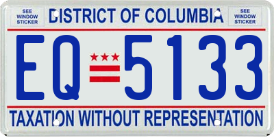 DC license plate EQ5133