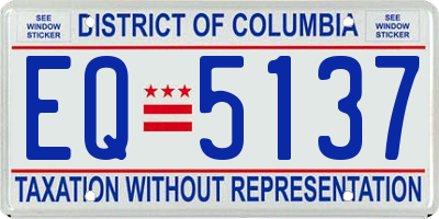 DC license plate EQ5137
