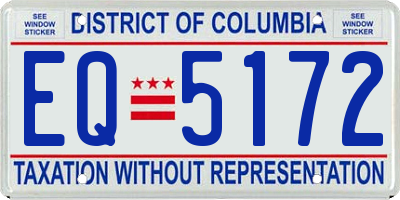 DC license plate EQ5172