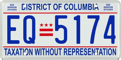 DC license plate EQ5174