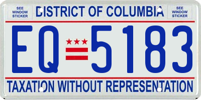 DC license plate EQ5183
